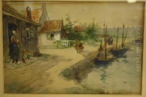 Vissersdorpje by Hendrik Van Steenwijk