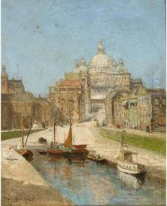 A Meditterranean Townview by Hendrik Van Steenwijk