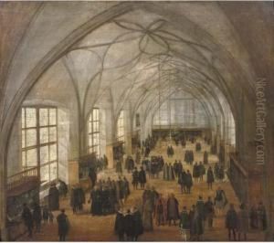 The Vladislav Hall At The Castle In Prague by Hendrik Van Steenwyck I