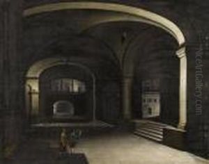 Basement Vault With Two Figures.