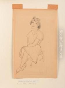 La Jeune Fille Au Tabouret by Henri Van Straten