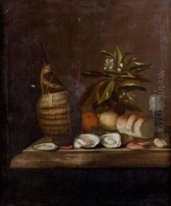 Nature Morte Aux Huitres Sur Un Entablement by Juriaen van Streeck