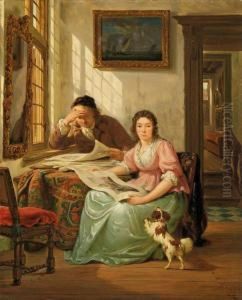 Interieur Mitkunstsammler Und Seiner Frau by Abraham van, I Strij