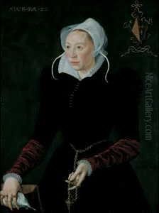 Bildnis Der Marytge Dedel, Ehefrau Des Malers. by Isaac Claesz. Van Swanenburg