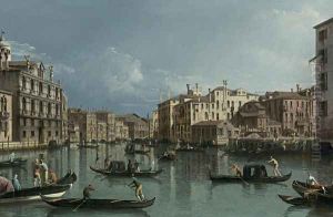 Grand Canal, Looking North from the Palazzo Contarini Dagli Scrigni to the Palazzo Rezzonico by Bernardo Bellotto