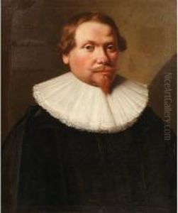 Portrait Of A Gentleman Wearing Awhite Lace Collar by Jan Van Teylingen
