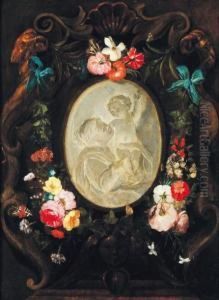 Vierge A L'enfant Dans Un Medaillon by Jan Philip van Thielen