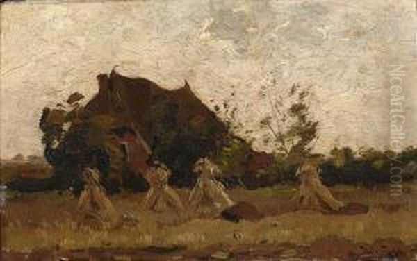 Farm With Sheafs Of Wheat - view 1