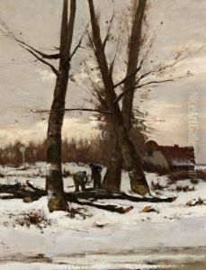 Winternachmittag Bei Oegstgeest by Hendrik Otto Van Thol