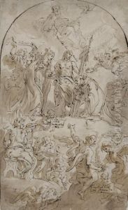 Saint Accueilli Au Ciel Par Le Christ Et La Vierge