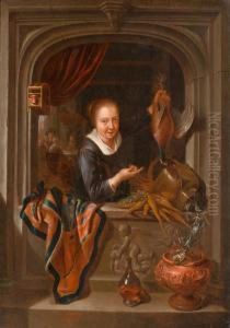 Poultry Seller. by Dominicus van Tol