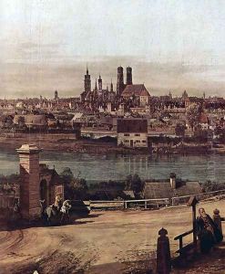 View from Munich, The Bridge gate and the Isar, Munich Heidhausen view, Detail 2