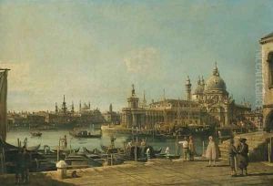 Venice, a View of the Entrance to the Grand Canal with the Church of Santa Maria della Salute by Bernardo Bellotto