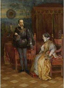 The Duke Of Alba And Margaret Of Parma by Hendrik Albert Van Trigt