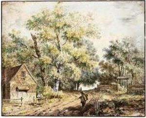 Landscape With A Cottage by Wouter Joannes Van Troostwyk