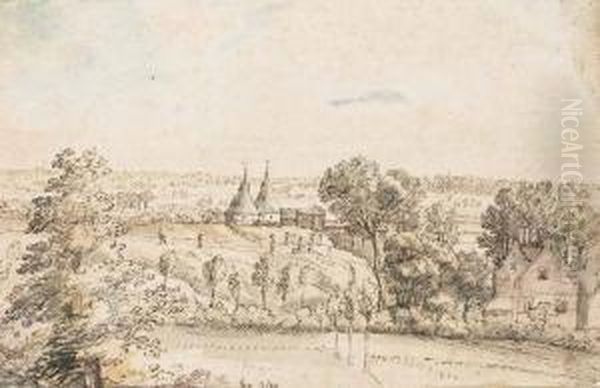View Across A Wooded Plain Towards A Building With Conicalturrets - view 1