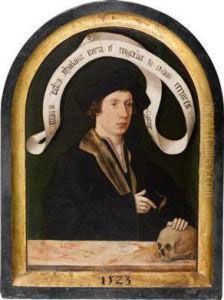 Bildnis Eines Jungen Mannes Mitvanitassymbol by Jacob Claessens Van Utrecht