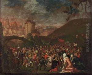 Christus, Das Kreuz Tragend Mit Den Drei Marien by Gillis van Valckenborch