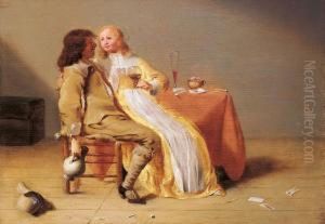 Interieur Mit Liebespaar by Jacob van Velsen