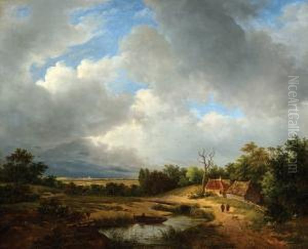 Figures In Summer Landscape - view 1