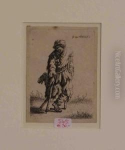 Bettler Mit Einem Holzbein