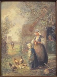 Feeding The Chicks by Francis William Van Vreeland