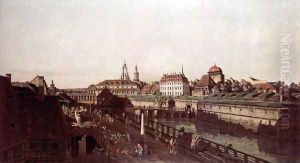 View of Dresden, The Fortress plants in Dresden, with a moat between Wilschen Gate Bridge and Post miles pil 3