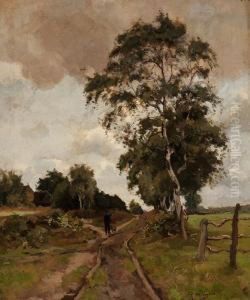 Farmer On A Country Road by Jan Hillebrand Wijsmuller