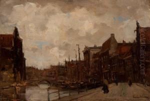 View Of A Canal by Kees Van Waning