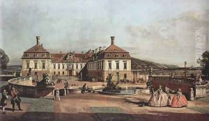 View from Vienna, castle, with the main courtyard view of the castle, detail by Bernardo Bellotto