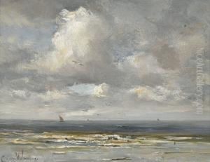 Kustenpartie Mit Segelbooten by Kees Van Waning