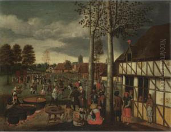 Peasants Merrymaking At A Village Kermesse - view 1