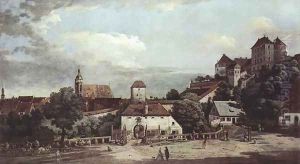 View from Pirna, Pirna from the south side view, with fortifications and Oberstar (gate), and sun stone fort 3