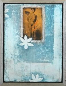 Composition With Woman And Flowers. Signed On The Reverse Jan Wessel 2001 by Isaac Van Wessel