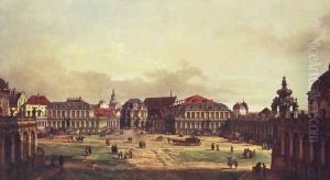 View of Dresden, Zwingerhof in Dresden, from the fortress works view
