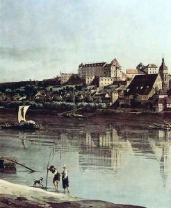 View from Pirna, Pirna of Kopitz, with Fortress Sonnenstein, Detail