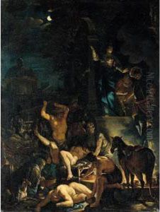 A Scene Of Witchcraft by Dominicus Ascanius Van Wijnen
