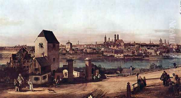 View from Munich, The Bridge gate and the Isar, Munich Heidhausen view - view 1