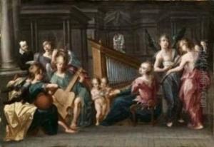 Concerto E Martirio Di Santa Cecilia Con Committente by Bartholomeus Van Winghen