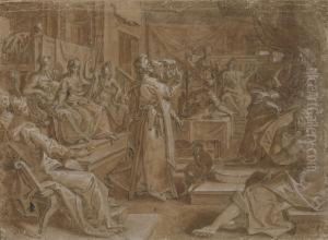 Heliogabal And The Wise Women by Jeremias van Winghen or Wingen