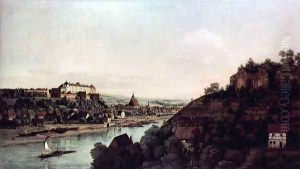 View from Pirna, Pirna of the vineyards at Posta, with Fortress Sonnenstein