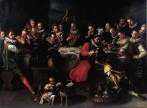 A Nobleman With Distinguished Guests At A Banquet
