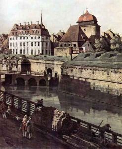 View of Dresden, The Fortress plants in Dresden, with a moat between Wilschen Gate Bridge and Post miles pil 2