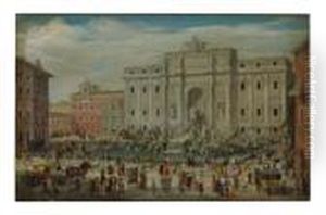 View Of The Trevi Fountain, Rome by (circle of) Wittel, Gaspar van (Vanvitelli)
