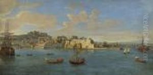 Wittel, Called Vanvitelli View Of Naples With The Castel Dell'ovo by (circle of) Wittel, Gaspar van (Vanvitelli)