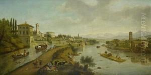 A View Of Vaprio D'adda by (circle of) Wittel, Gaspar van (Vanvitelli)