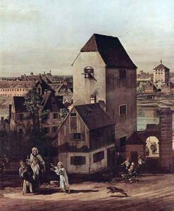 View from Munich, The Bridge gate and the Isar, Munich Heidhausen view, Detail 1