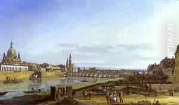 Dresden From The Right Bank Of The Elbe Above The Augustus Bridge 1750 by Bernardo Bellotto