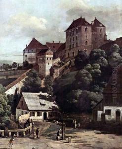 View from Pirna, Pirna from the south side view, with fortifications and Oberstar (gate), and sun stone fort 2