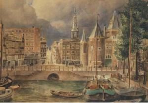 A View Of The Nieuwmarkt, Amsterdam by Gerrit Willem Van Yperen